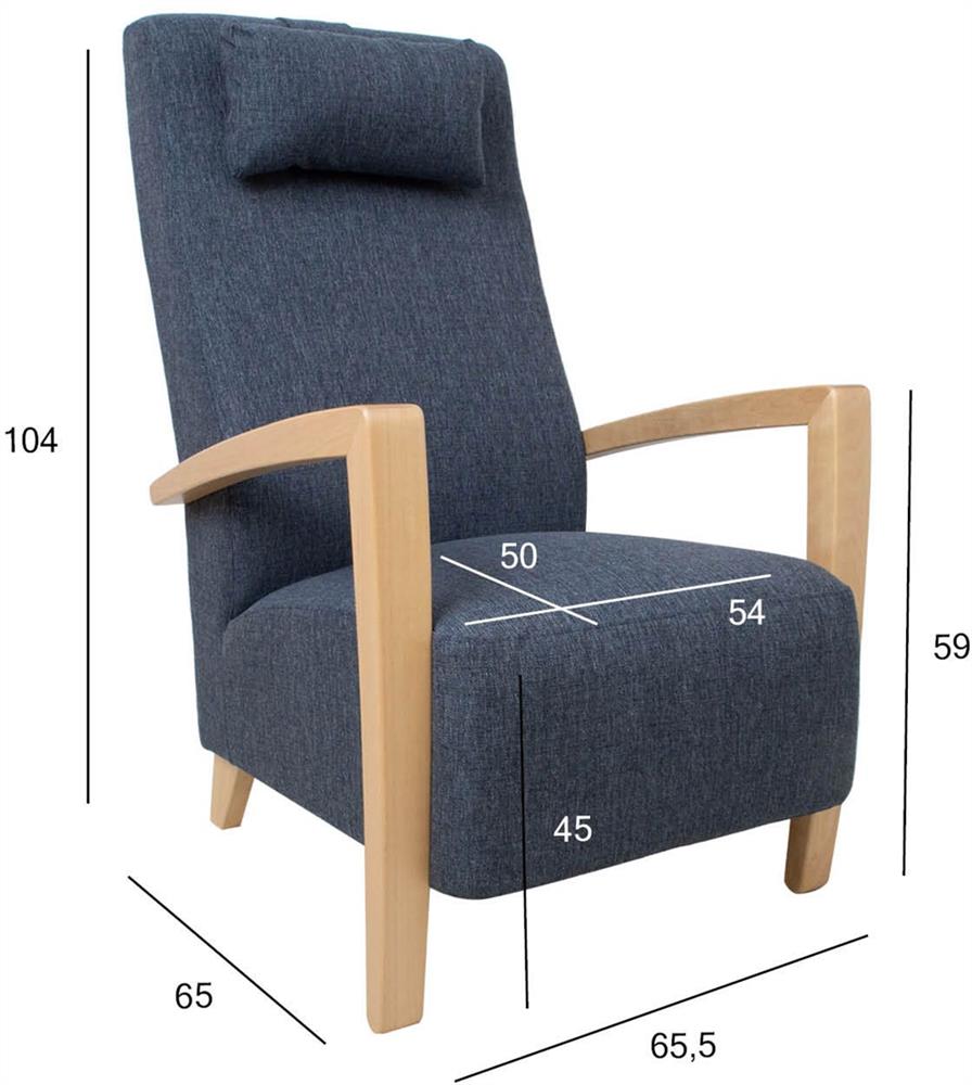 Lounge Chair Ross | size: Width: 65.5cm, Height: 104cm, Depth: 65cm | color: Blue | image: 7 | variant: 1001106