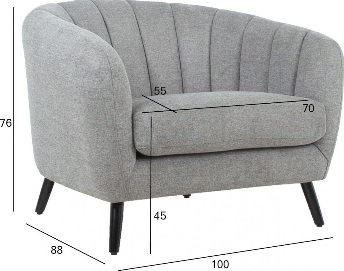 Lounge Chair Stratford | size: Width: 100cm, Height: 76cm, Depth: 88cm | color: Gray | image: 10 | variant: 1001047