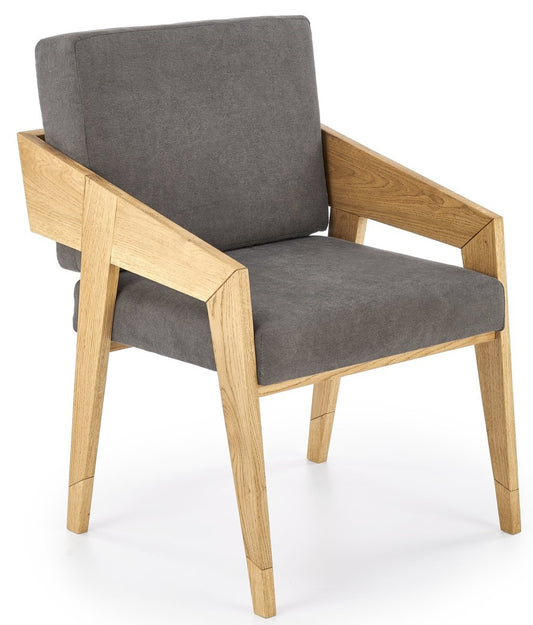 Lounge Chair West Barmouth | size: Width: 61cm, Height: 90cm, Depth: 67cm | color: Oak/Grey | image: 1 | variant: 1007362