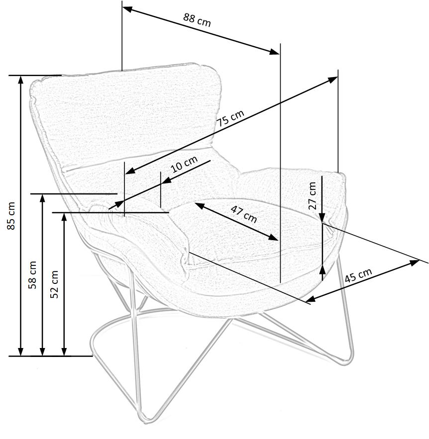 Lounge Chair West Tonbridge | size: Width: 75cm, Height: 85cm, Depth: 88cm | color: Gray | image: 8 | variant: 1007244