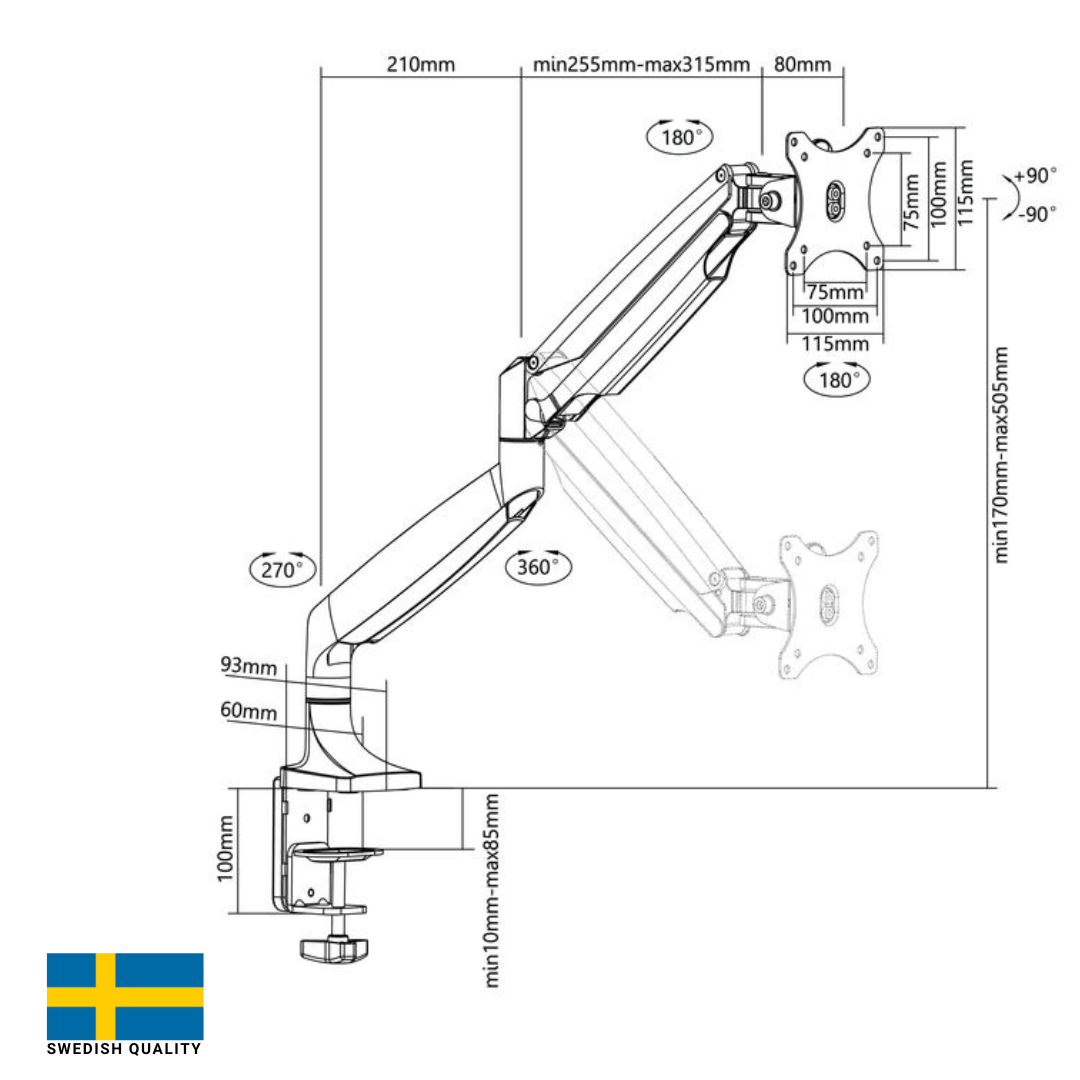 Monitor Arm | color: Gray | image: 1 | variant: 1004765