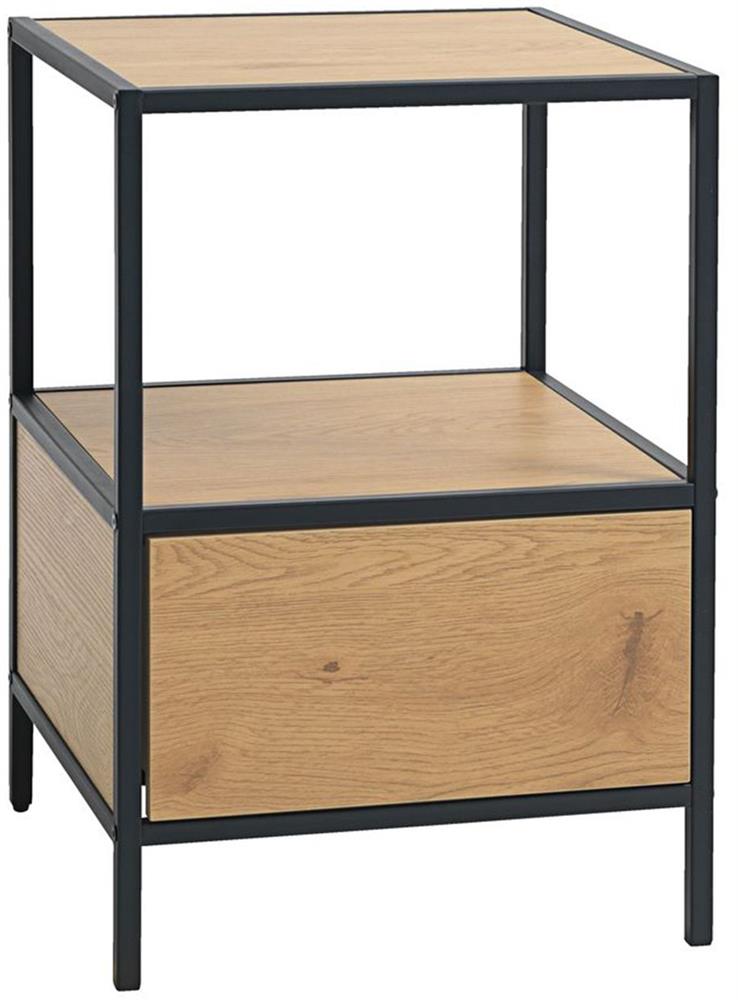 Nightstand East Viljandi | size: Width: 40cm, Height: 59cm, Depth: 40cm | color: Black/Oak | image: 1 | variant: 1005943