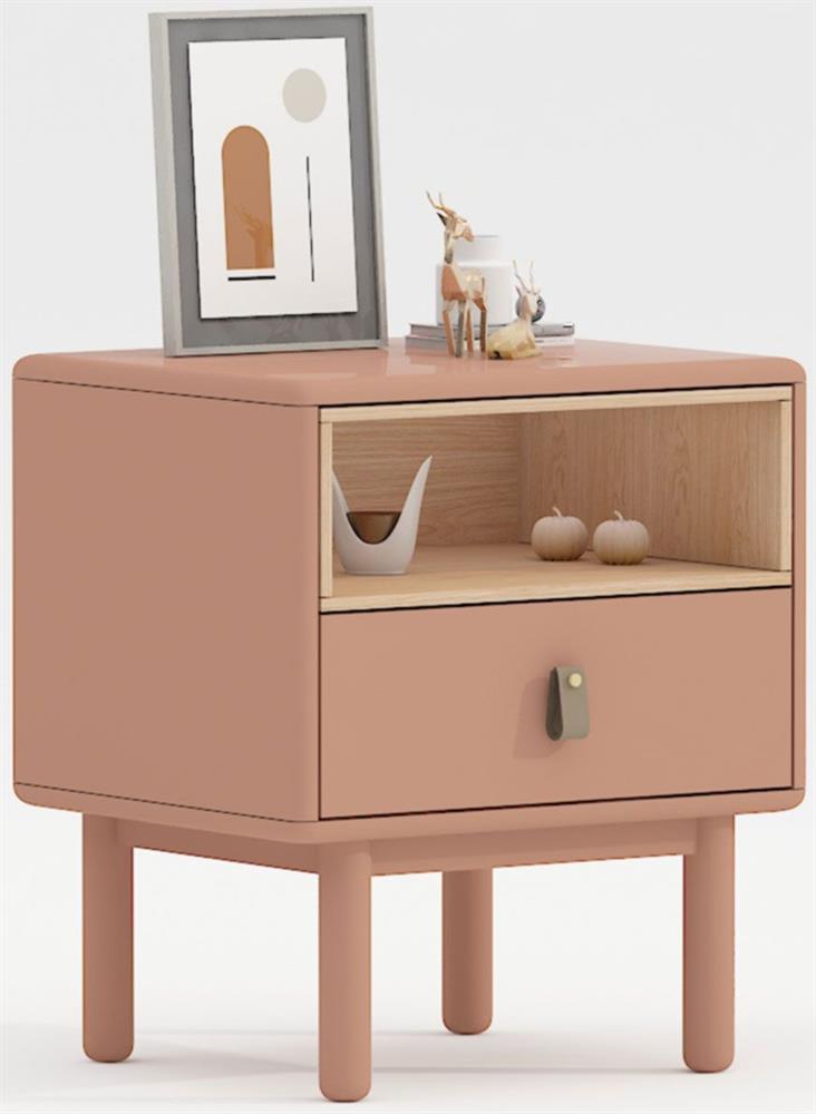 Nightstand Leicester | size: Width: 48cm, Height: 55cm, Depth: 40cm | color: Pink | image: 1 | variant: 1000309