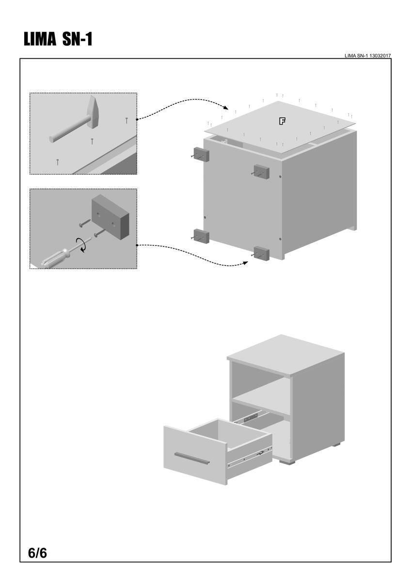 Nightstand Lima | size: Width: 39cm, Height: 44cm, Depth: 40cm | color: White/Oak | image: 5 | variant: 1000314