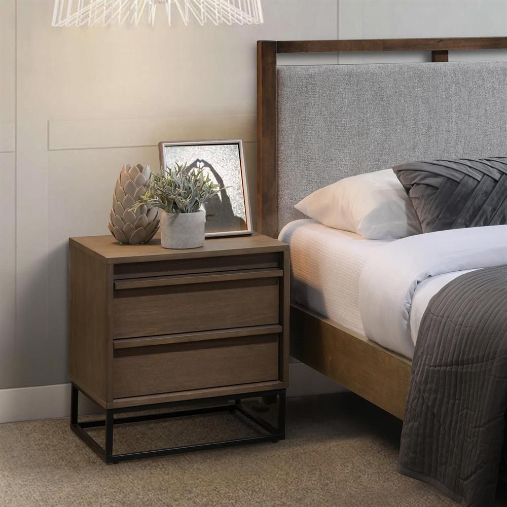 Nightstand Voksi | size: Width: 45cm, Height: 52cm, Depth: 40cm | color: Brown | image: 7 | variant: 1017685