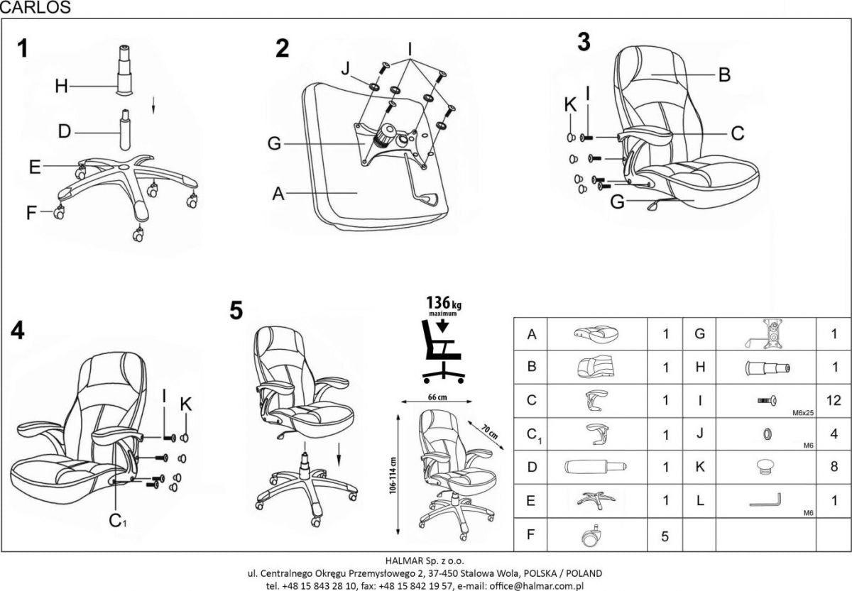 Office Chair Belluno | size: Width: 66cm, Height: 114cm, Depth: 70cm | color: Black | image: 7 | variant: 1002868