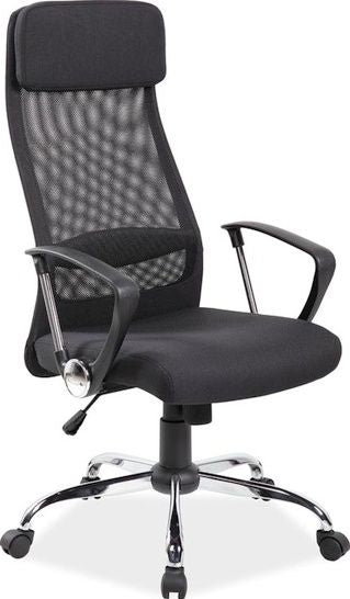 Office Chair Bradford | size: Width: 62cm, Height: 118-128cm, Depth: 49cm | color: Black | image: 1 | variant: 1004181