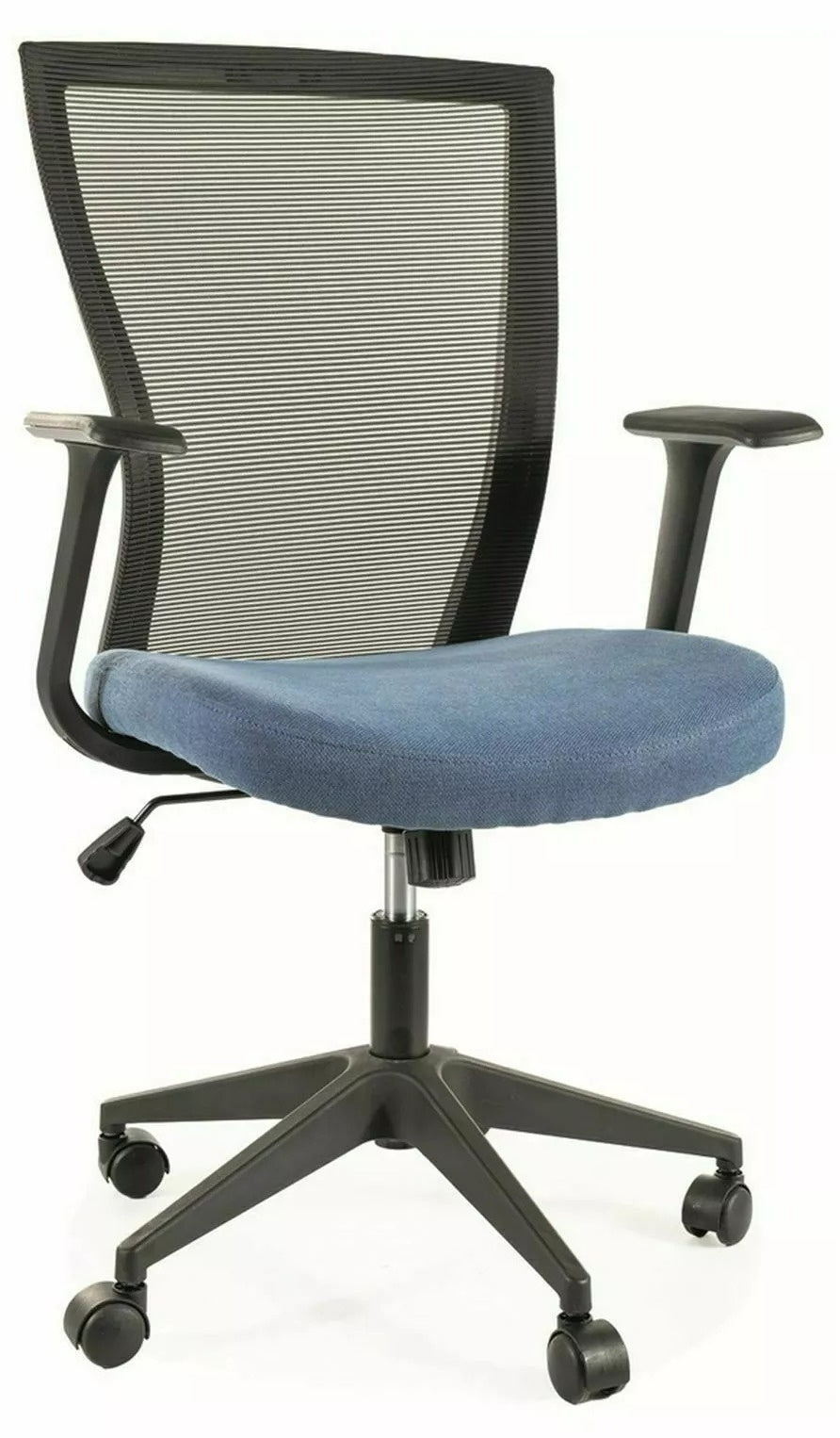 Office Chair Chesterfield | size: Width: 59cm, Height: 107cm, Depth: 48cm | color: Black/Blue | image: 0 | variant: 1004198