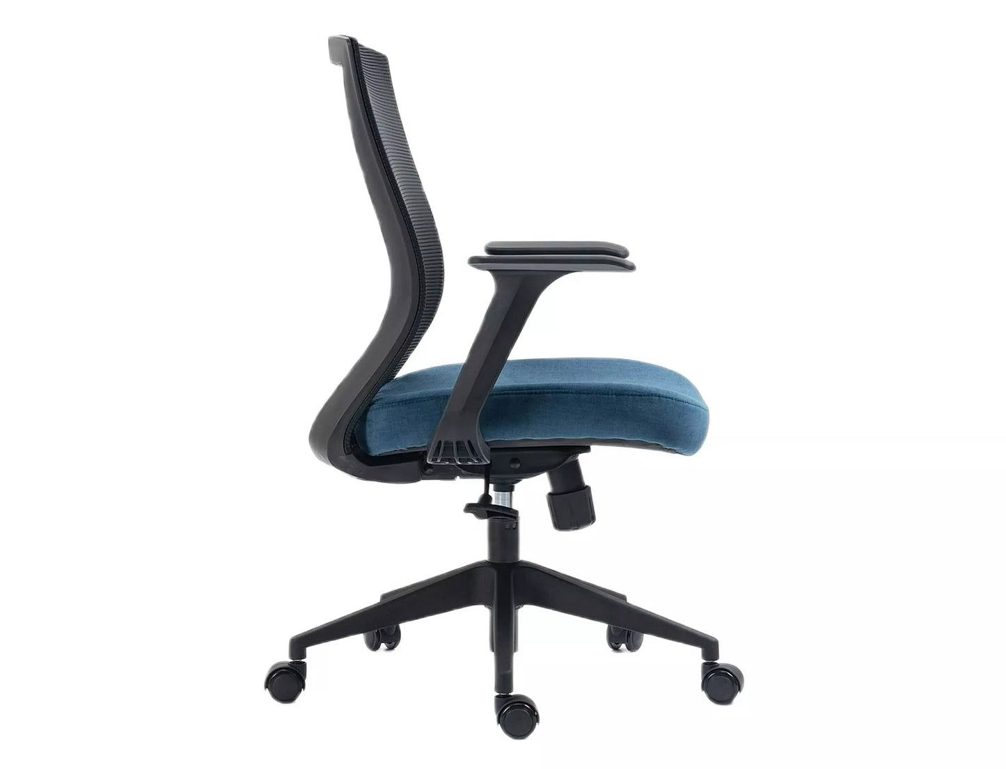 Office Chair Chesterfield | size: Width: 59cm, Height: 107cm, Depth: 48cm | color: Black/Blue | image: 2 | variant: 1004198