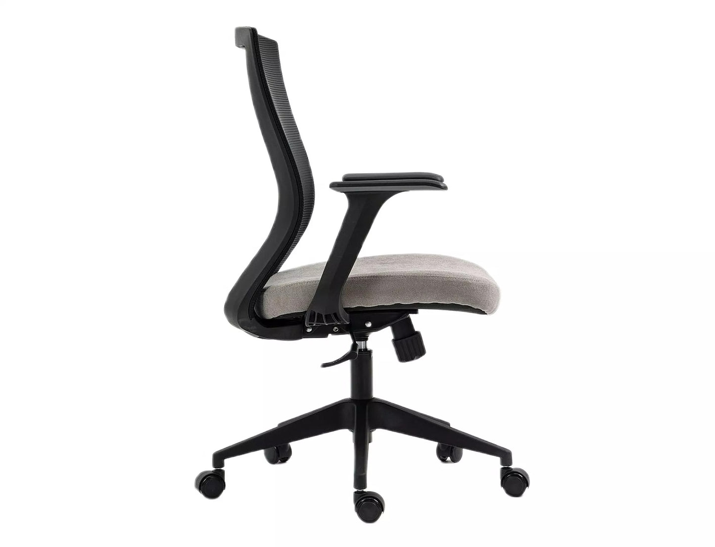 Office Chair Chesterfield | size: Width: 59cm, Height: 107cm, Depth: 48cm | color: Black/Grey | image: 2 | variant: 1004199