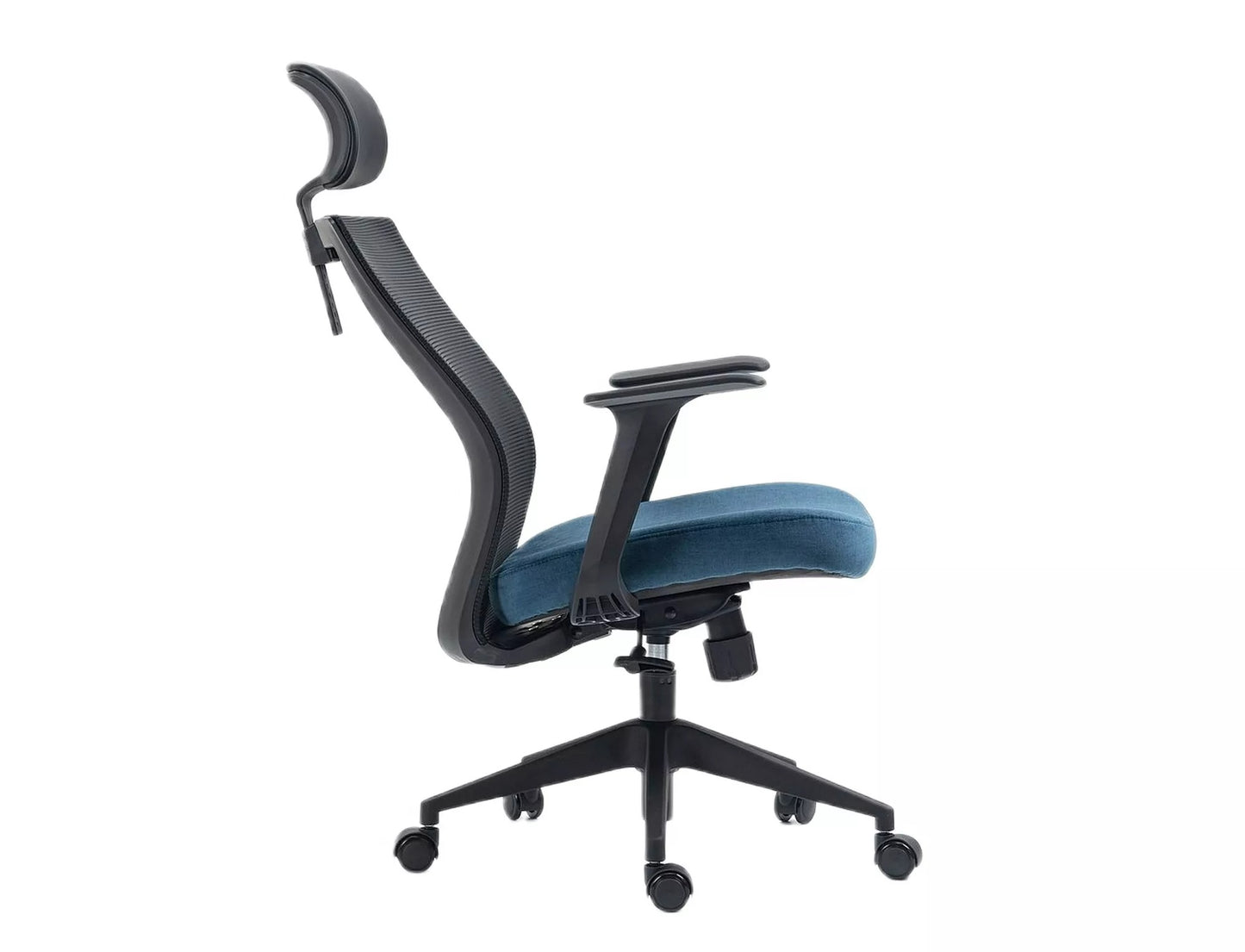 Office Chair Crewe | size: Width: 59cm, Height: 109cm, Depth: 48cm | color: Black/Blue | image: 4 | variant: 1004202