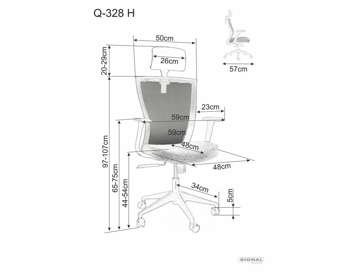 Office Chair Crewe | size: Width: 59cm, Height: 109cm, Depth: 48cm | color: Black/Green | image: 5 | variant: 1004205