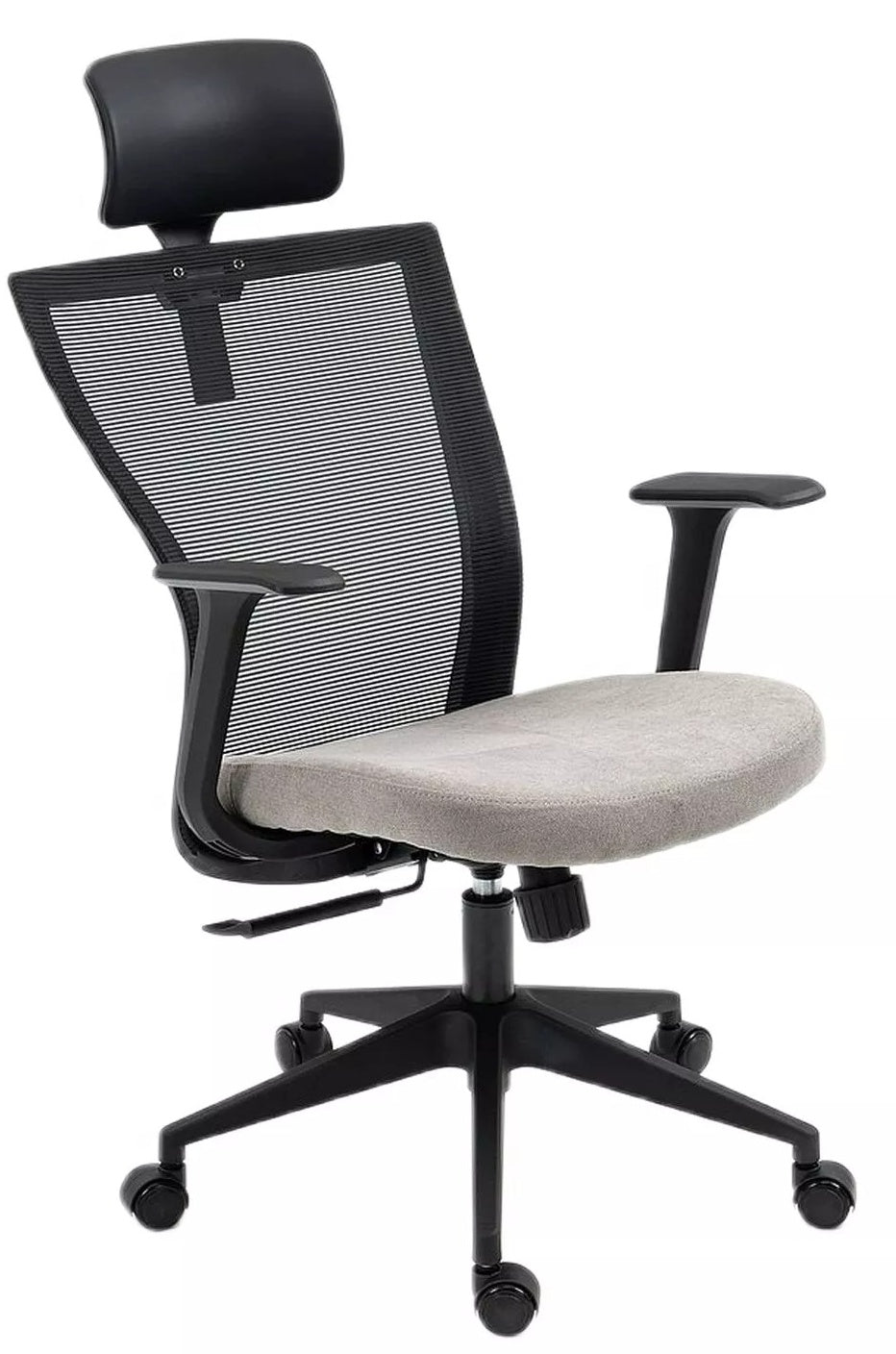 Office Chair Crewe | size: Width: 59cm, Height: 109cm, Depth: 48cm | color: Black/Grey | image: 0 | variant: 1004204
