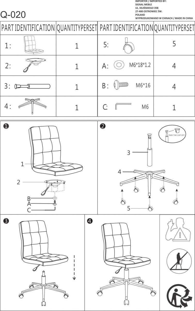 Office Chair Derry | size: Width: 45cm, Height: 87-97cm, Depth: 40cm | color: Gray | image: 5 | variant: 1004139