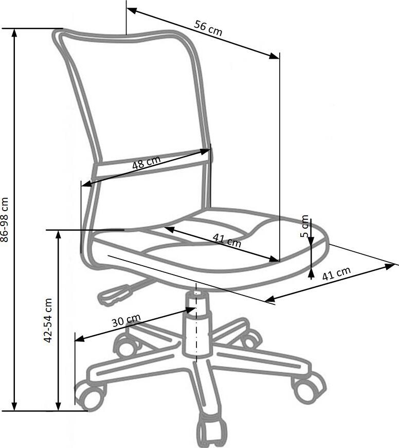 Office Chair Dingo | size: Width: 41cm, Height: 98cm, Depth: 56cm | color: Pink | image: 4 | variant: 1005093