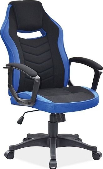 Office Chair Dudley | size: Width: 59cm, Height: 106-116cm, Depth: 49cm | color: Black/Blue | image: 1 | variant: 1004218