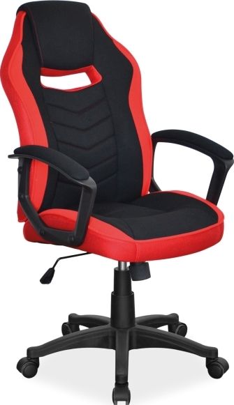 Office Chair Dudley | size: Width: 59cm, Height: 106-116cm, Depth: 49cm | color: Black/Red | image: 1 | variant: 1004217