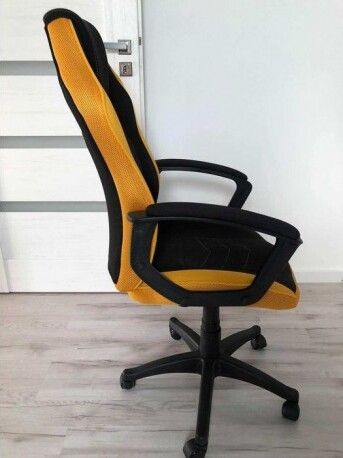 Office Chair Dudley | size: Width: 59cm, Height: 106-116cm, Depth: 49cm | color: Yellow/Black | image: 2 | variant: 1004216