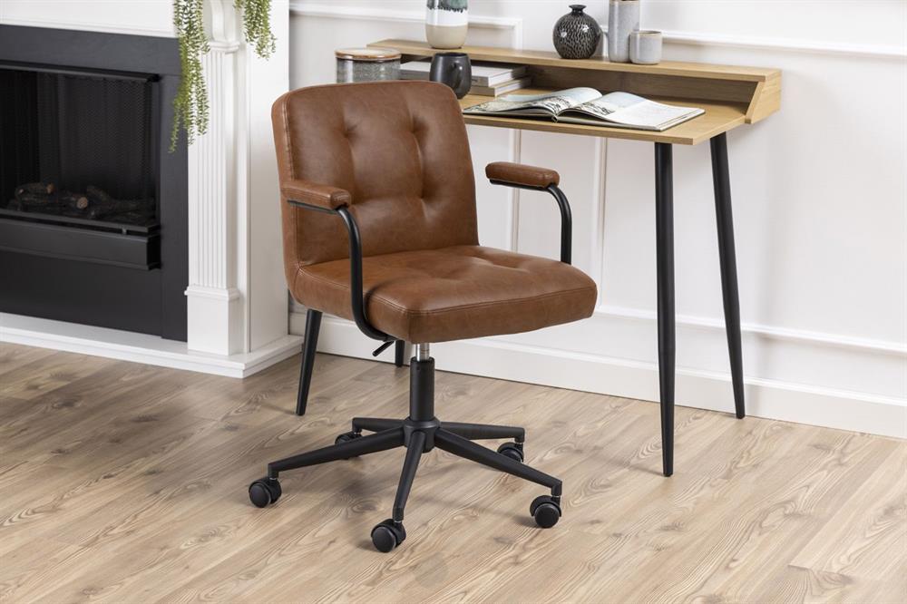 Office Chair East Bratislava | size: Width: 59cm, Height: 88.5cm, Depth: 56cm | color: Brown/Black | image: 8 | variant: 1006019