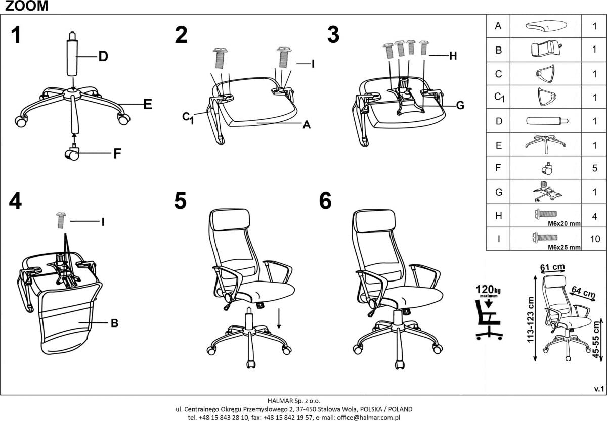 Office Chair East Cannock | size: Width: 61cm, Height: 123cm, Depth: 64cm | color: Gray | image: 3 | variant: 1007016