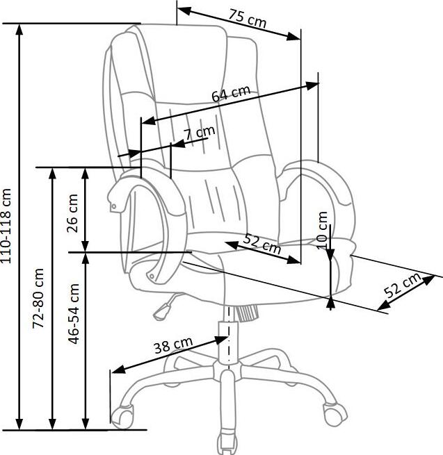 Office Chair East Clacton | size: Width: 64cm, Height: 118cm, Depth: 75cm | color: Gray | image: 2 | variant: 1007020