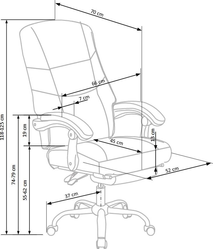 Office Chair East Malvern | size: Width: 66cm, Height: 118cm, Depth: 70cm | color: Black | image: 10 | variant: 1007035