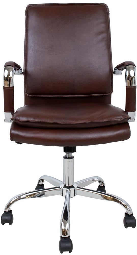 Office Chair Fishguard | size: Width: 54.5cm, Height: 104cm, Depth: 63cm | color: Brown | image: 3 | variant: 1001292
