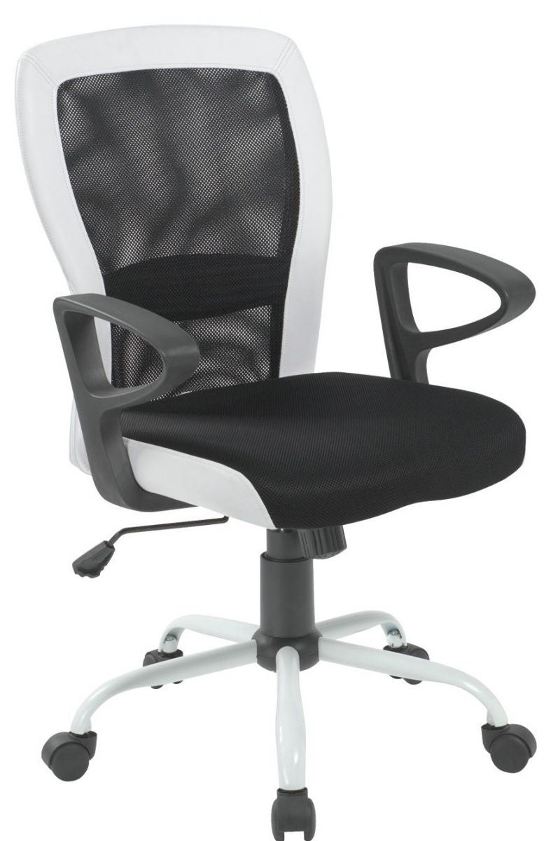 Office Chair Flint | size: Width: 60cm, Height: 91-98.5cm, Depth: 57cm | color: White | image: 1 | variant: 1001190
