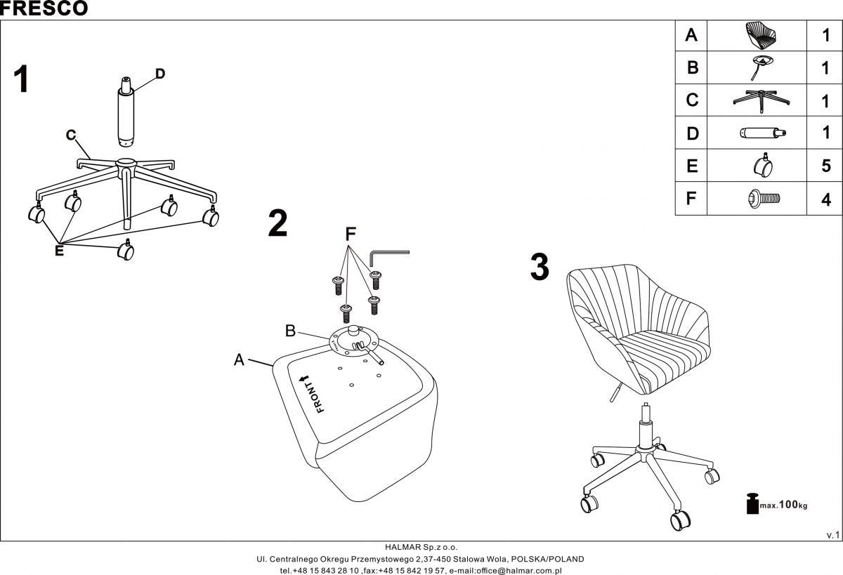 Office Chair Fresco | size: Width: 57cm, Height: 89cm, Depth: 55cm | color: Pink | image: 10 | variant: 1005109