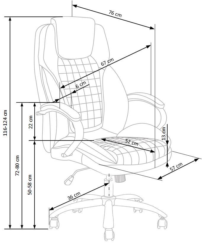 Office Chair King 2 | size: Width: 67cm, Height: 116cm, Depth: 76cm | color: Gray | image: 2 | variant: 1014096