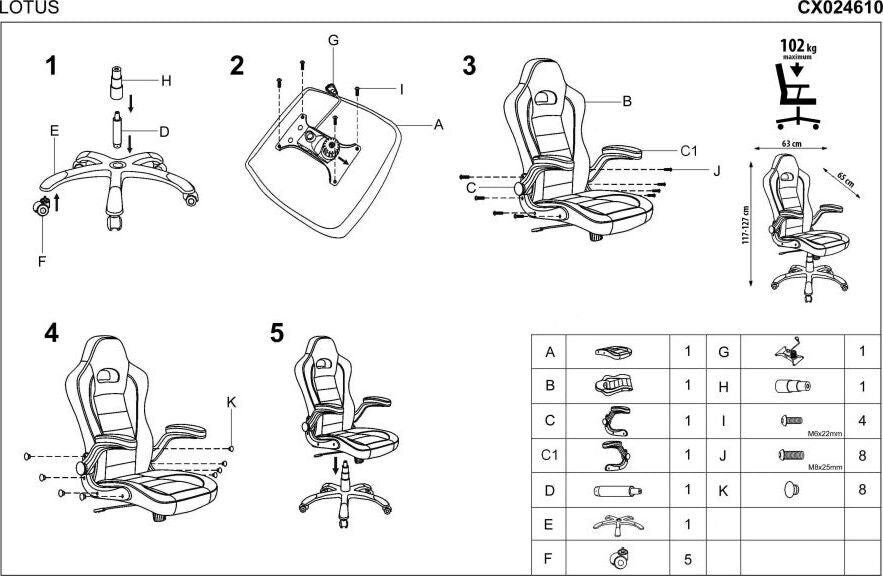 Office Chair Lotus | size: Width: 63cm, Height: 127cm, Depth: 65cm | color: Gray | image: 4 | variant: 1011626