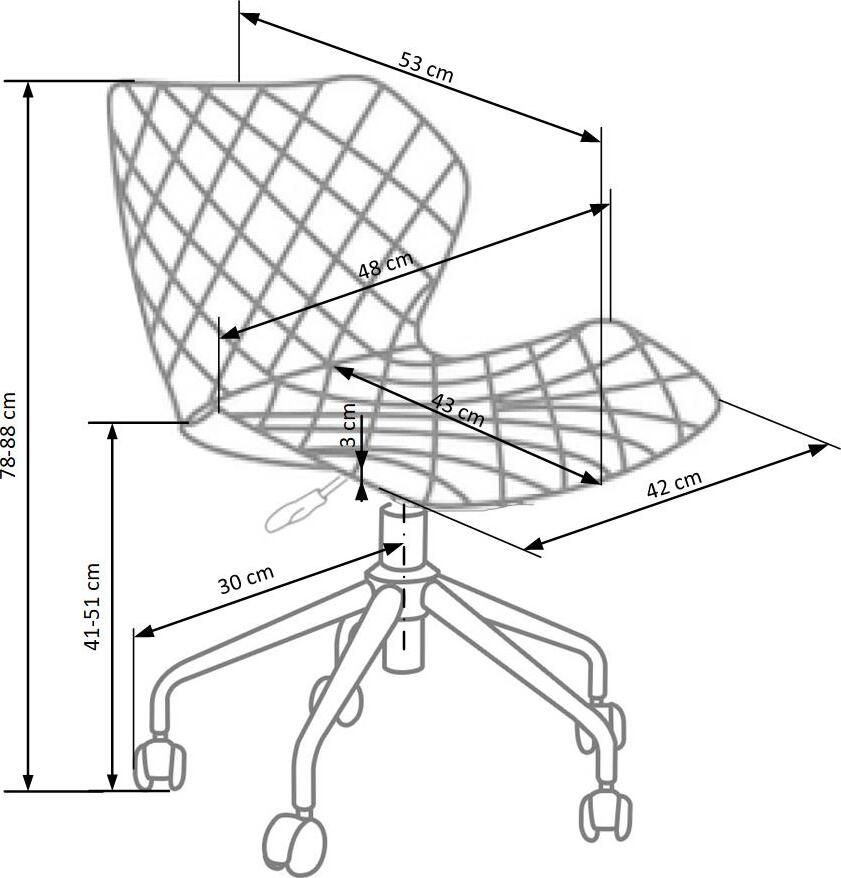 Office Chair Matrix | size: Width: 48cm, Height: 88cm, Depth: 53cm | color: Pink | image: 4 | variant: 1005143