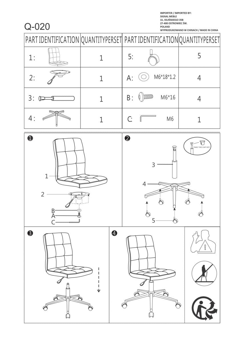 Office Chair Q-020 1 | size: Width: 45cm, Height: 97cm, Depth: 40cm | color: Green | image: 3 | variant: 1005395