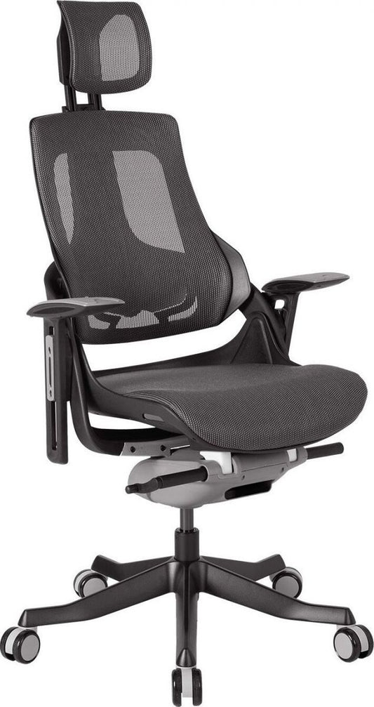 Office Chair St Davids | size: Width: 70cm, Height: 112-129cm, Depth: 70cm | color: Transparent/Black | image: 1 | variant: 1001265