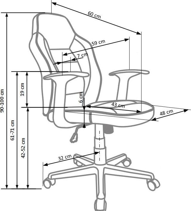 Office Chair West Brackley | size: Width: 59cm, Height: 100cm, Depth: 60cm | color: Red | image: 3 | variant: 1007195