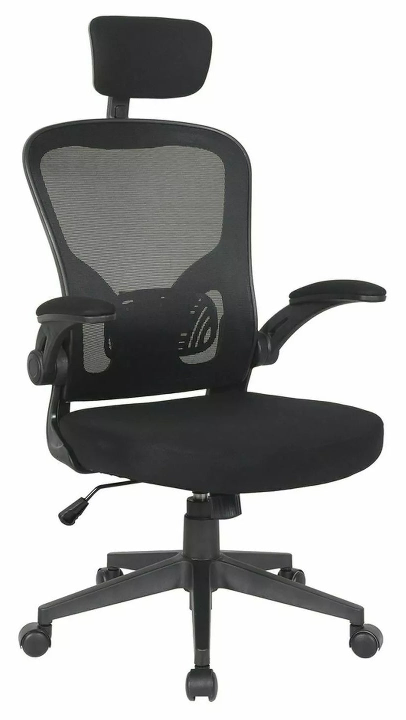 Office Chair West Cancun | size: Width: 66cm, Height: 126cm, Depth: 50cm | color: Black | image: 0 | variant: 1007940