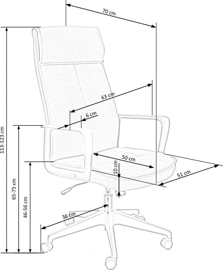Office Chair West Dorking | size: Width: 63cm, Height: 123cm, Depth: 70cm | color: Gray | image: 7 | variant: 1007238