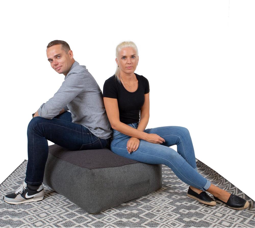 Pouf Ebbw Vale | size: Width: 80cm, Height: 30cm, Depth: 80cm | color: Gray | image: 4 | variant: 1001417