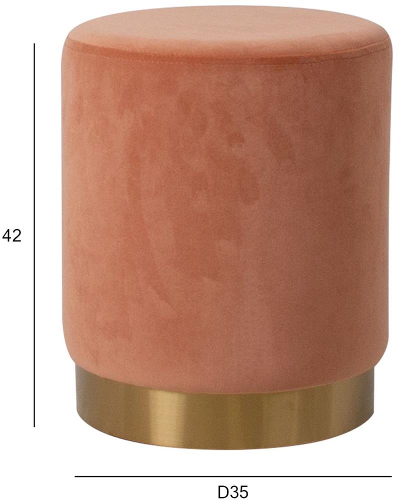 Pouf Nelson | size: Width: 35cm, Height: 42cm, Depth: 35cm | color: Coral | image: 3 | variant: 1001410