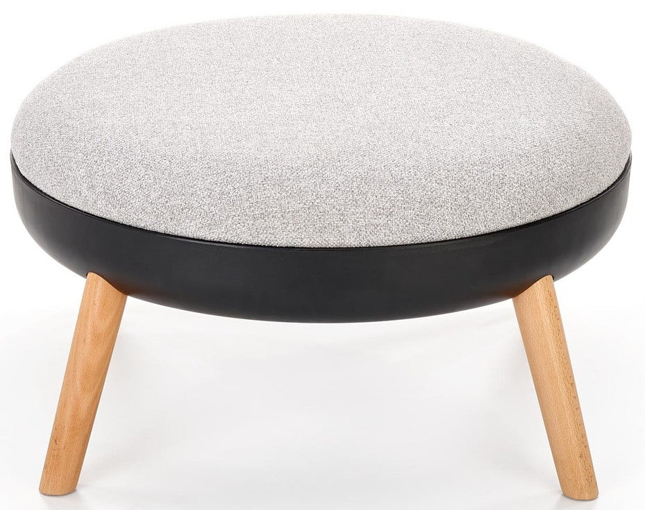 Pouf West Gothenburg | size: Width: 68cm, Height: 37cm, Depth: 68cm | color: Black/Grey | image: 1 | variant: 1007478
