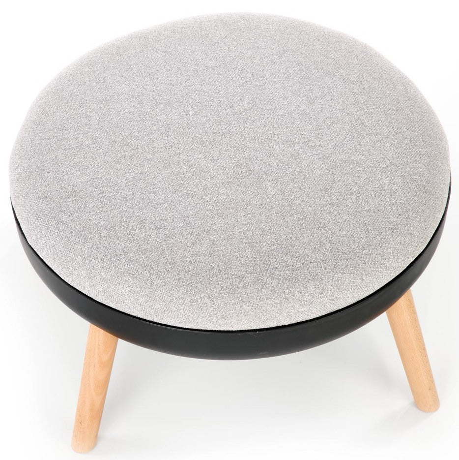 Pouf West Gothenburg | size: Width: 68cm, Height: 37cm, Depth: 68cm | color: Black/Grey | image: 2 | variant: 1007478
