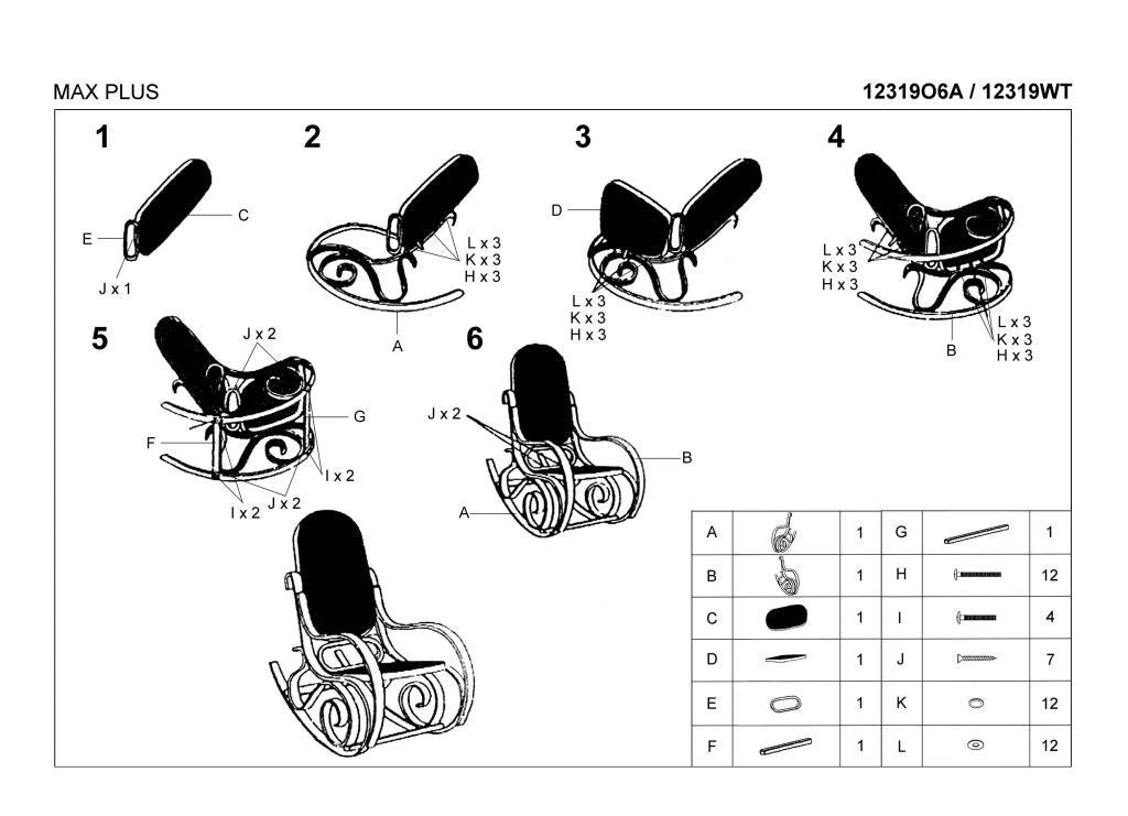 Rocking Chair Viterbo | size: Width: 52cm, Height: 95cm, Depth: 90cm | color: White/Grey | image: 7 | variant: 1003076