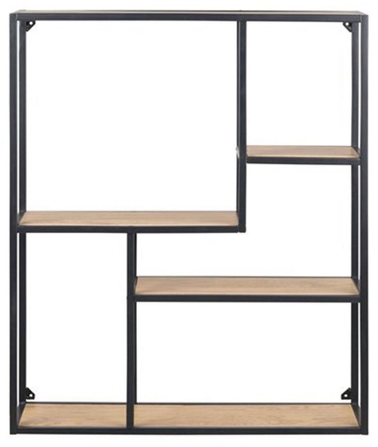 Shelf Aberystwyth | size: Width: 75cm, Height: 91cm, Depth: 20cm | color: Black/Oak | image: 1 | variant: 1005534