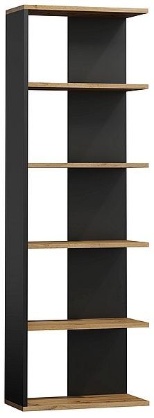 Shelf East Cape Town | size: Width: 60cm, Height: 170cm, Depth: 25cm | color: Black/Oak | image: 0 | variant: 1007890