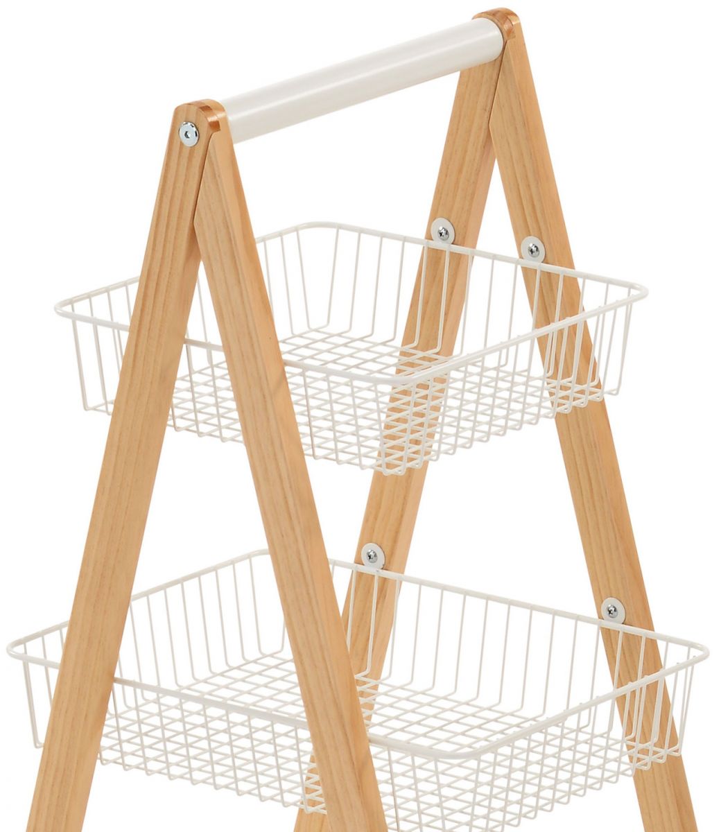 Shelf East Carmarthen | size: Width: 48cm, Height: 79cm, Depth: 32cm | color: White/Oak | image: 2 | variant: 1005713