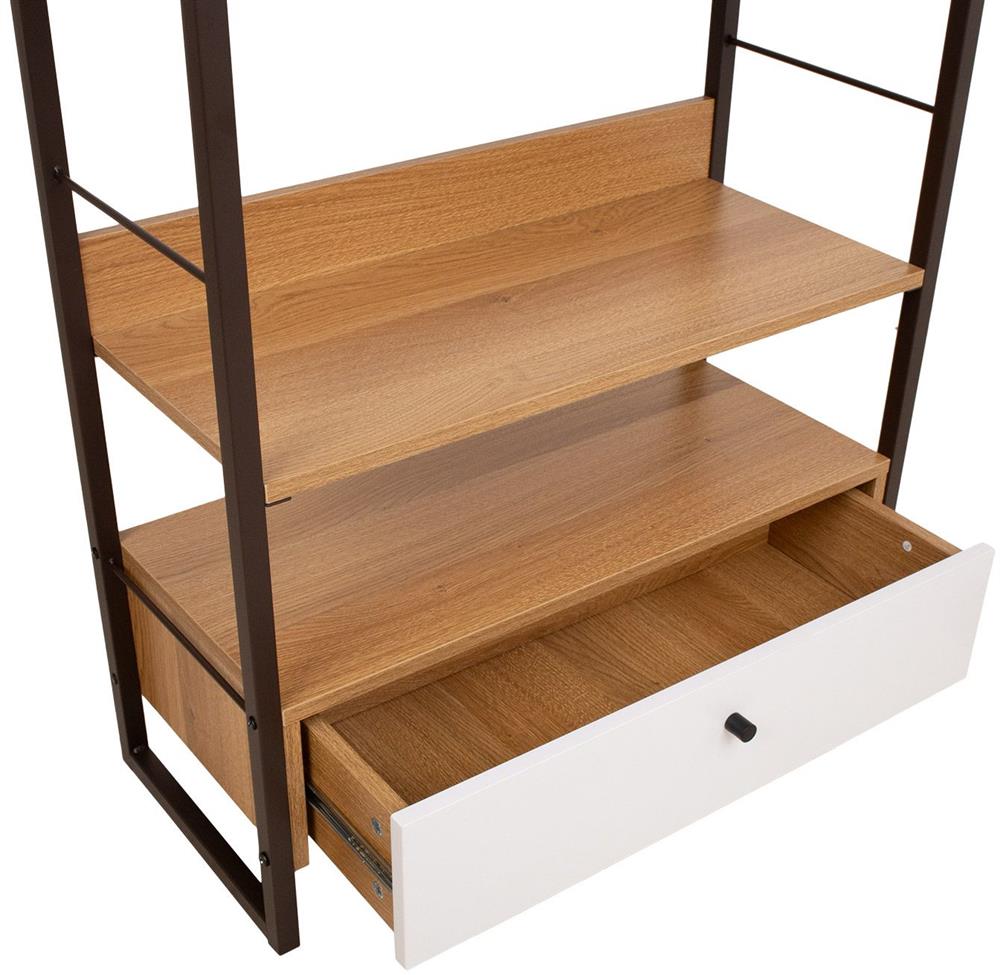 Shelf East Folkestone | size: Width: 70cm, Height: 90cm, Depth: 30cm | color: Black/Oak | image: 2 | variant: 1006104