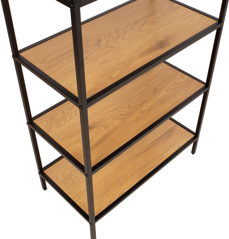Shelf East Viljandi | size: Width: 63cm, Height: 124cm, Depth: 33cm | color: Black/Oak | image: 2 | variant: 1005946
