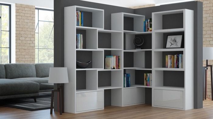 Shelf Paco | size: Width: 130cm, Height: 187.5cm, Depth: 29cm | color: White | image: 5 | variant: 1012471
