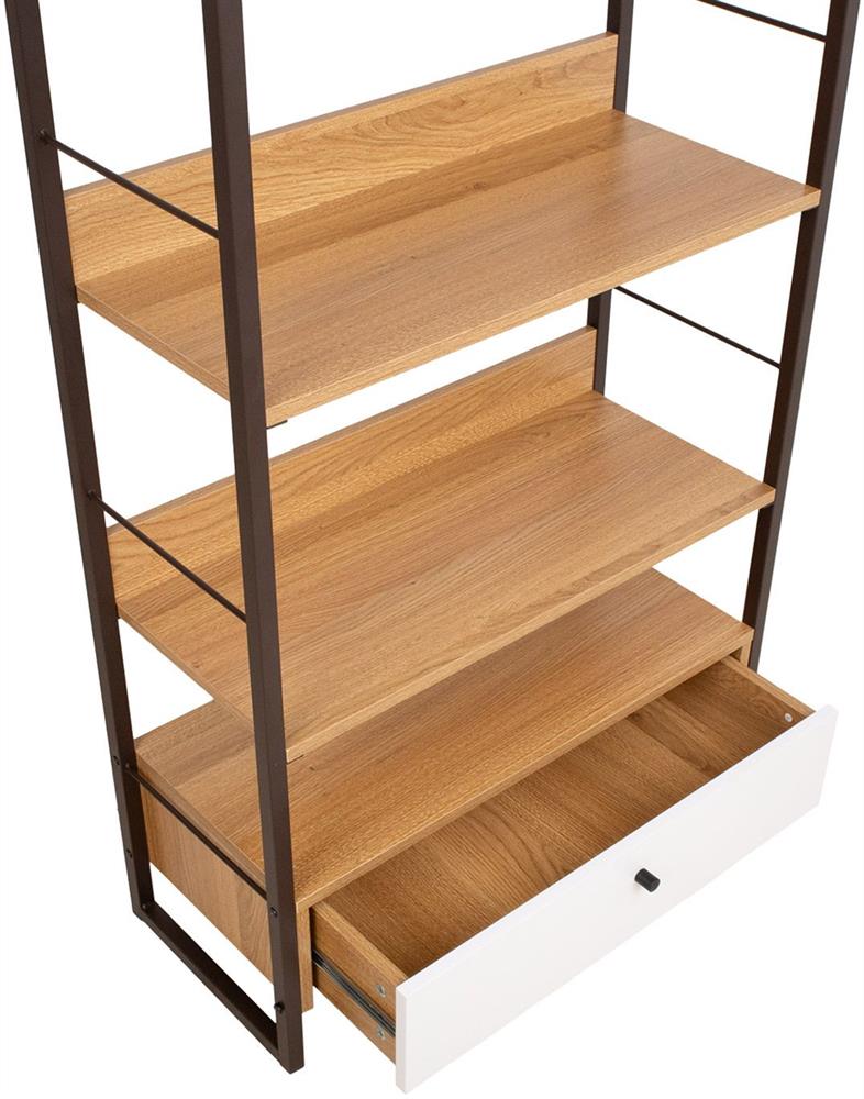 Shelf Study 4 | size: Width: 70cm, Height: 159cm, Depth: 30cm | color: Black/Oak | image: 2 | variant: 1016972