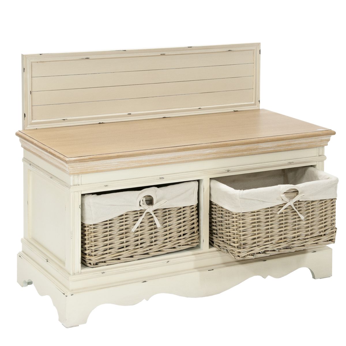 Shoe Rack East Grantham | size: Width: 90cm, Height: 70.5cm, Depth: 42cm | color: White/Brown | image: 3 | variant: 1005000